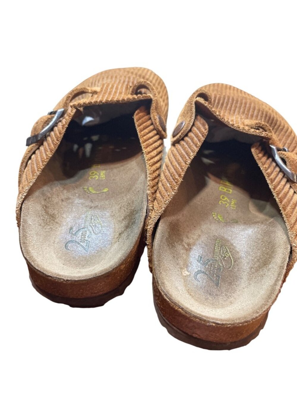 Birkenstock Boston brown suede cordoroy clogs sandals sz 38/8.5 US SKU 10-392 - Picture 9 of 14